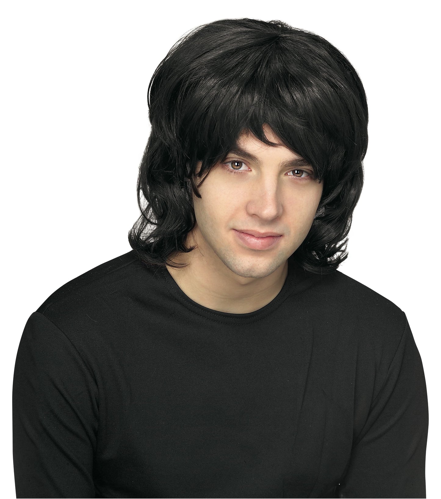 70s Black Shag Wig for Adult Costume Parties | Retro style for fun adult dress-up.