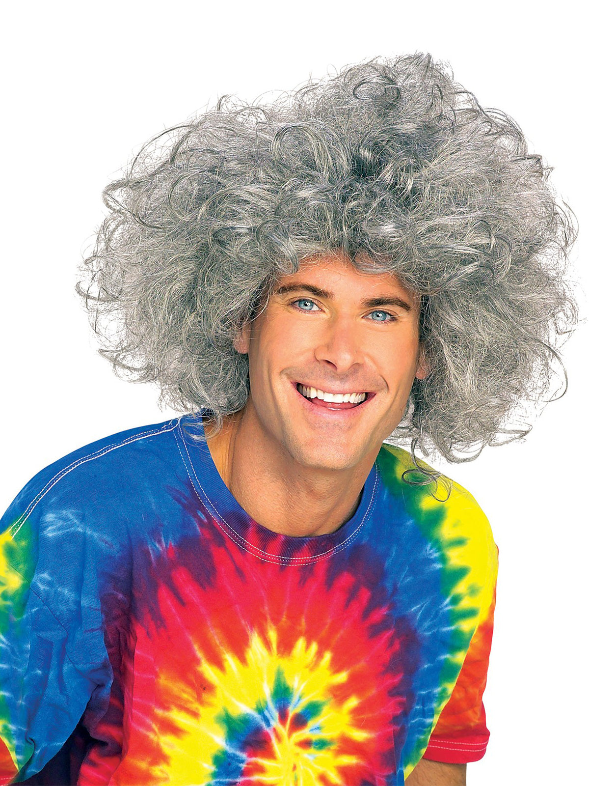 Einstein wild grey frizzy wig for adults, perfect for kids dress-up at home.