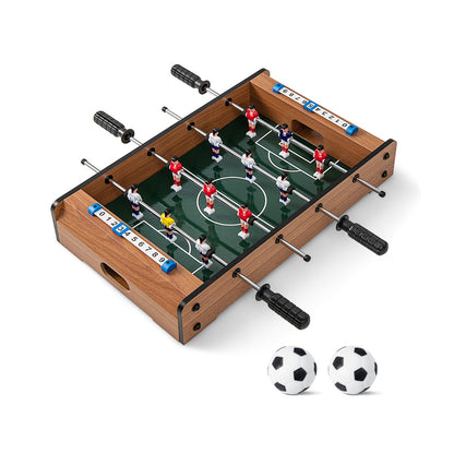 Kids mini foosball game set, 51cm portable soccer table for home fun and play.