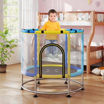 55" 6-in-1 Kids Trampoline | Hammock Gym Bar Basketball Blue