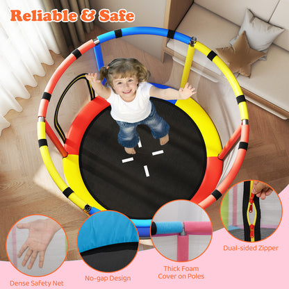 55" Kids Trampoline 6-in-1 Activity Center | Pink Multicolor