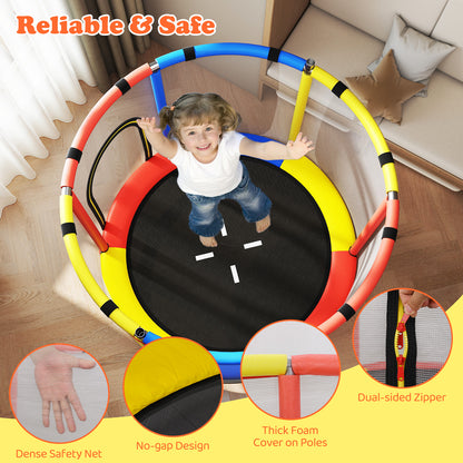 55" Kids Trampoline | 6-in-1 Activity Center Red & Multicolor