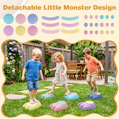 6-Piece Multi-Color Monster Stepping Stones | Kids Balance Toy