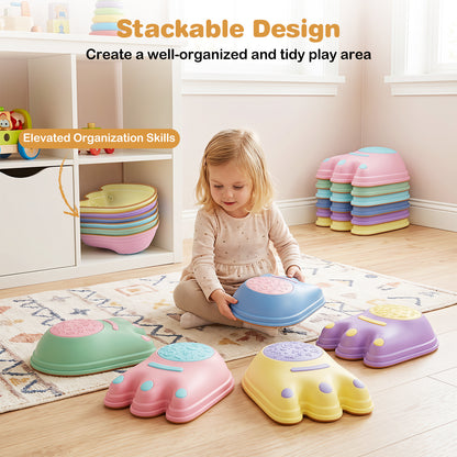 6-Piece Multi-Color Monster Stepping Stones | Kids Balance Toy