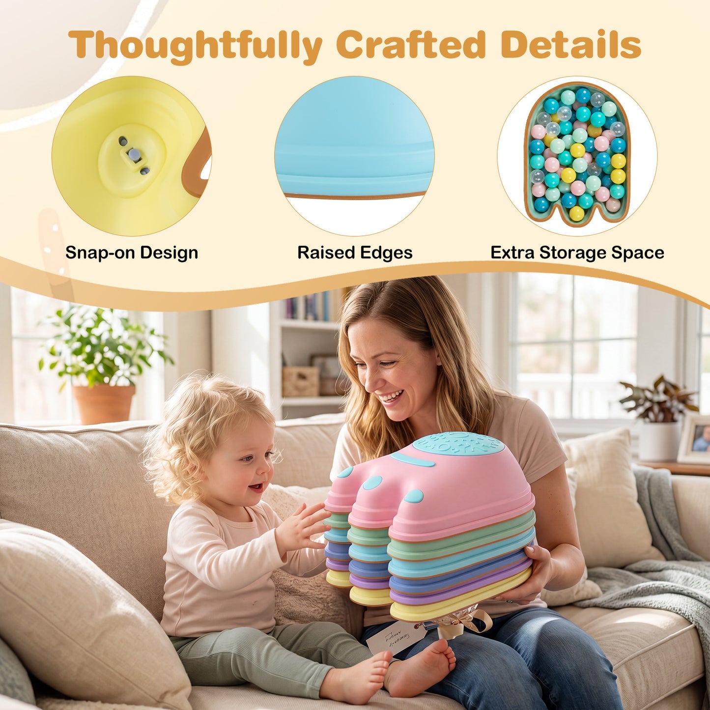 6-Piece Multi-Color Monster Stepping Stones | Kids Balance Toy