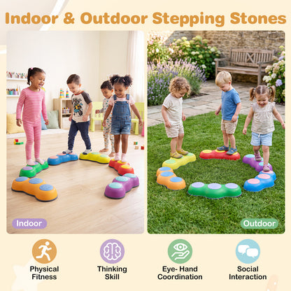 6-Piece Multi-Color Peanut Stepping Stones | Kids Balance Toy Set