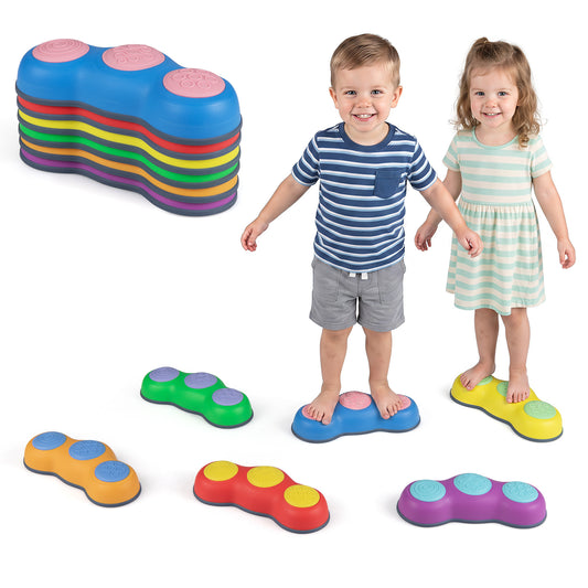 6-Piece Multi-Color Peanut Stepping Stones | Kids Balance Toy Set