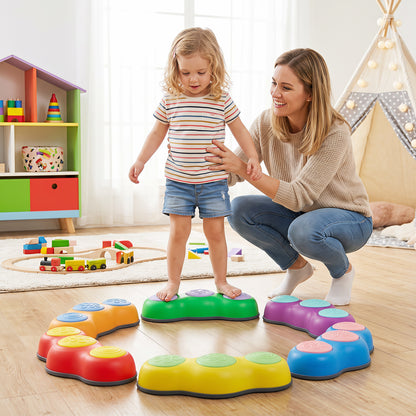 6-Piece Multi-Color Peanut Stepping Stones | Kids Balance Toy Set