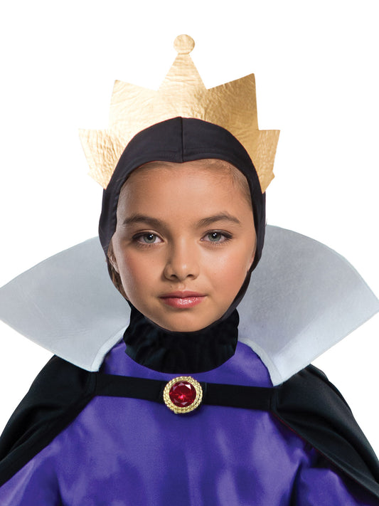 Disney Evil Queen Costume for Kids - Official Princess Villain Dress with Crown, perfect for home pretend play.