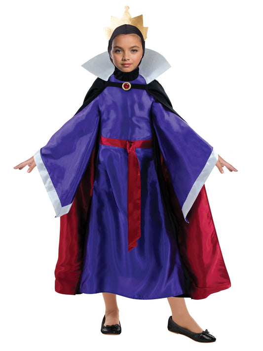 Disney Evil Queen Costume for Kids with Crown, perfect for dress-up at home