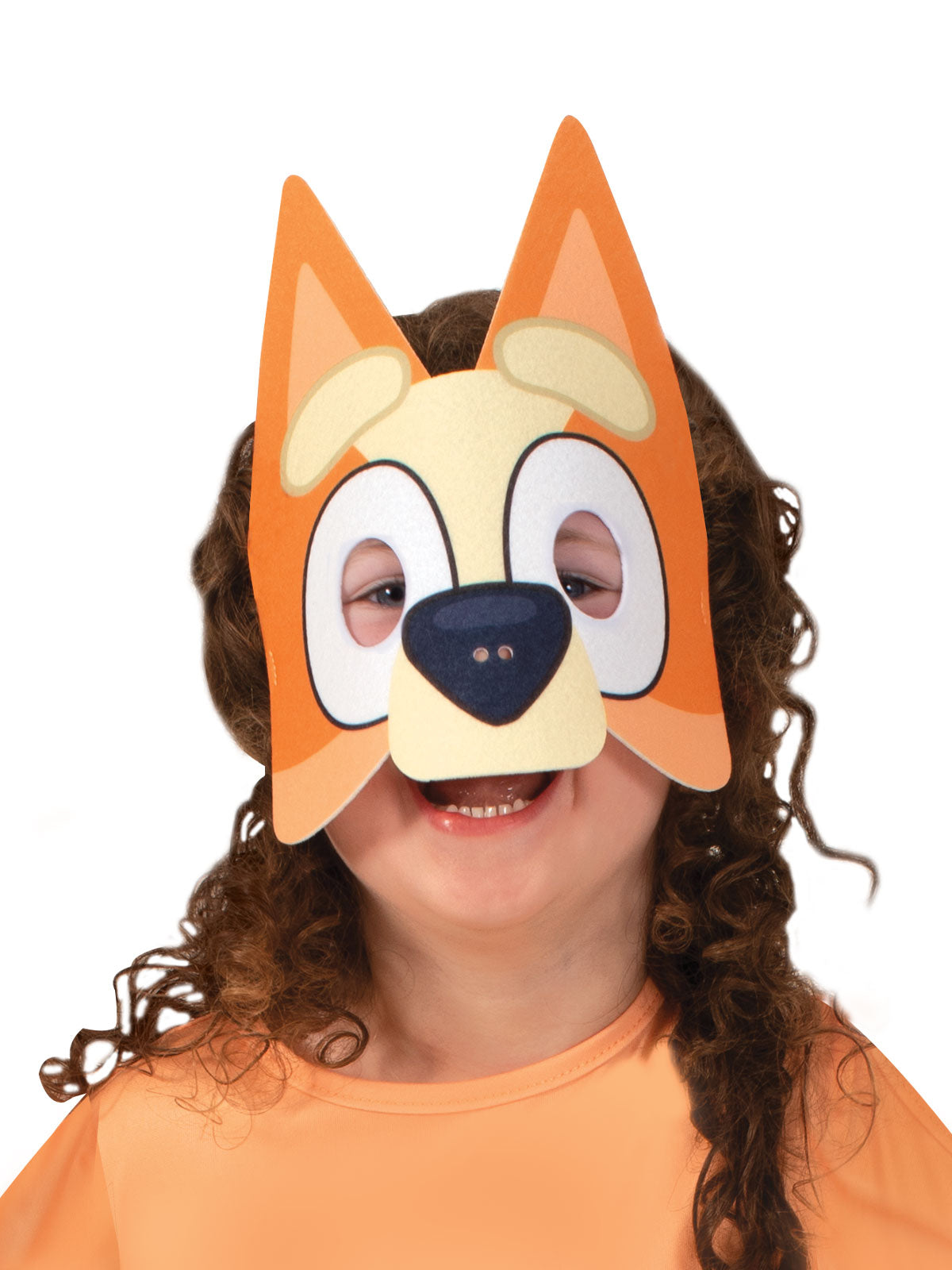 Bluey Bingo Kids Costume with Jumpsuit & Mask for imaginative play at home.