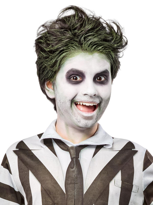 Beetlejuice kids striped jumpsuit costume for fun home dress-up playtime