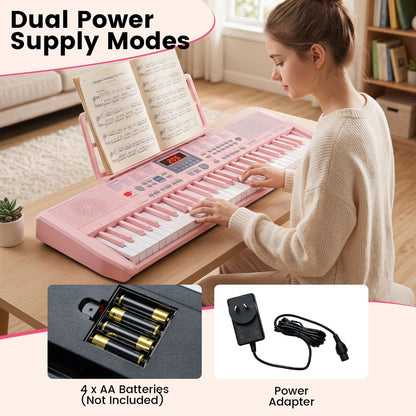 Pink 61-Key Portable Keyboard | 200 Rhythms & 200 Tones