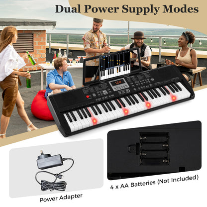 Black 61 Key Portable Keyboard | 200 Rhythms 200 Tones for Beginners