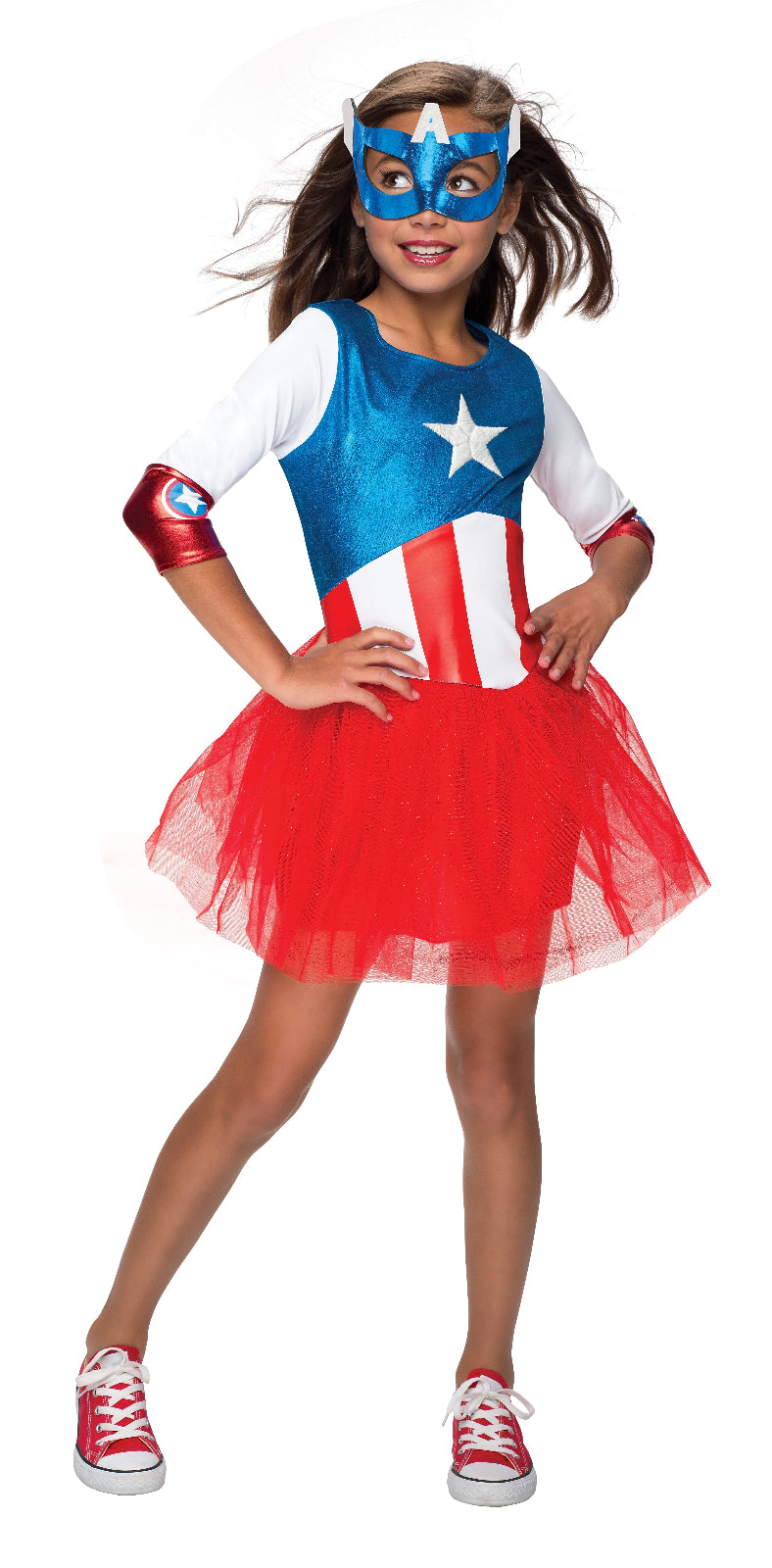 Marvel superhero tutu dress with mask for girls, perfect for imaginative play at home.