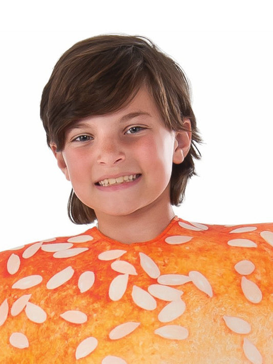 Playful burger costume tabard with foam backing offers a fun, easy-to-wear option for food-themed parties and events.