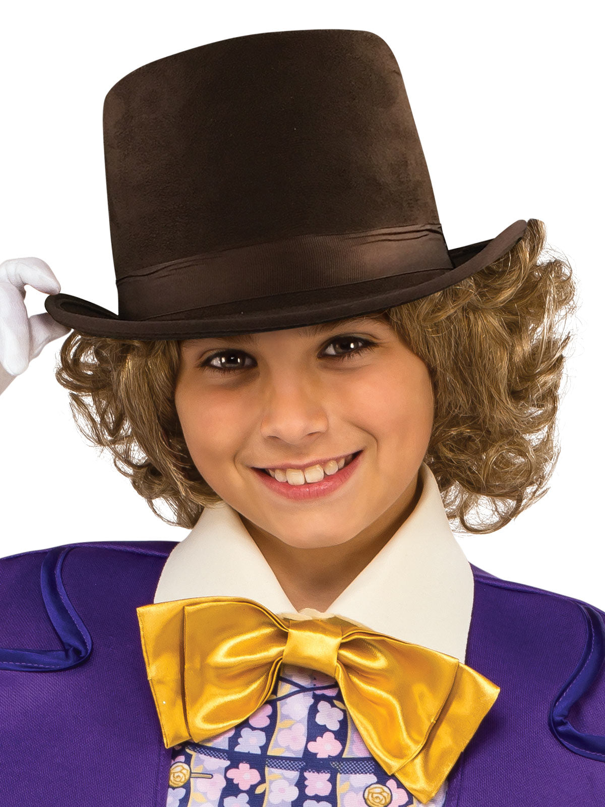 Willy Wonka Deluxe Purple Velvet Costume for Kids | Top Hat