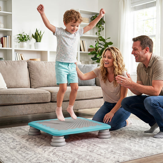 Costway 65cm Mini Trampoline for Kids with Non Slip Foot Pads for Ages 3 Plus-Blue