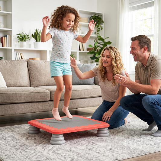 Costway 65cm Mini Trampoline for Kids with Non Slip Foot Pads for Ages 3 Plus-Red
