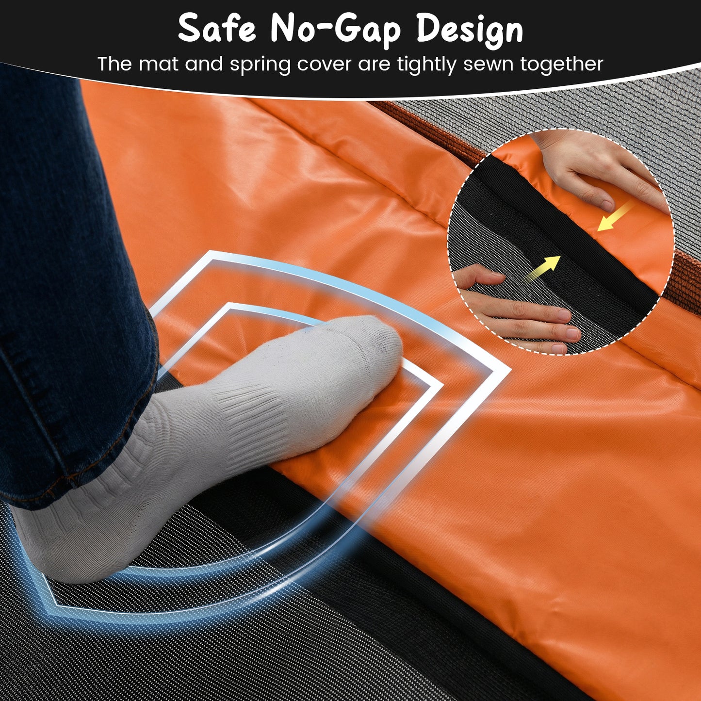 6 Ft Orange Kids Trampoline | Swing, Horizontal Bar & Enclosure Net