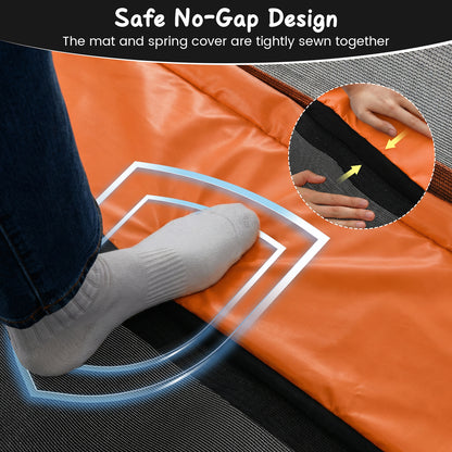 6 Ft Orange Kids Trampoline | Swing, Horizontal Bar & Enclosure Net