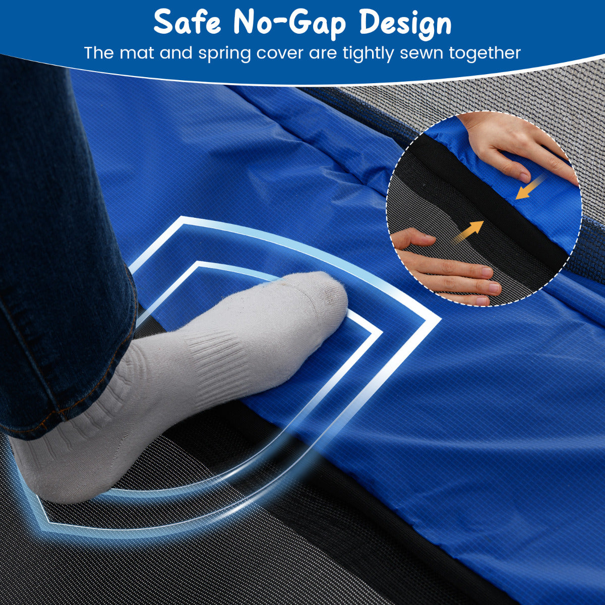6ft Blue Kids Trampoline | Swing & Horizontal Bar | 3-in-1 Fun