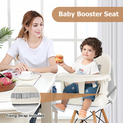 6-in-1 Khaki Highchair | Adjustable Tray & 5-Point Harness