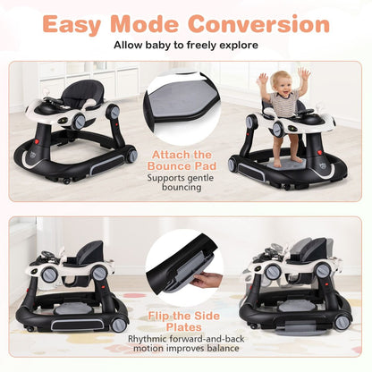 6-in-1 Baby Walker with Canopy | White Multi-Function