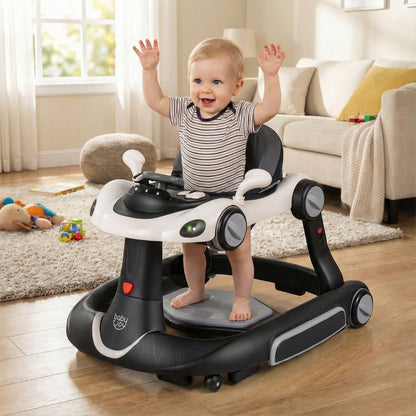 6-in-1 Baby Walker with Canopy | White Multi-Function