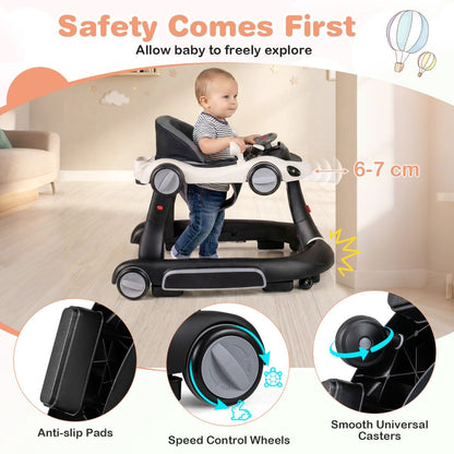 6-in-1 Baby Walker with Canopy | White Multi-Function