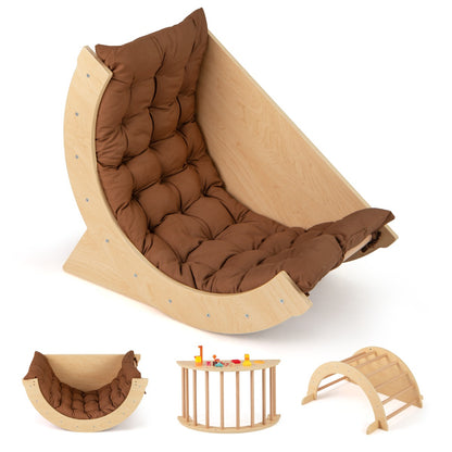 6 In 1 Climbing Arch | Wooden Rocker Coffee Multifunctional Toy