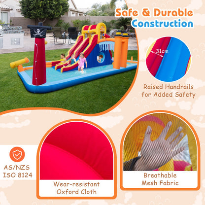 Inflatable 6-in-1 Water Park Slide with Blower - Perfect backyard fun for kids.