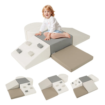 6 Piece EPE Foam Climbing Blocks | Hook Loop Fasteners White