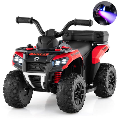 6 V Kids Ride On Atv | Red Speedy Fun with Music & Spray