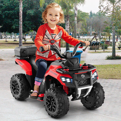 6 V Kids Ride On Atv | Red Speedy Fun with Music & Spray