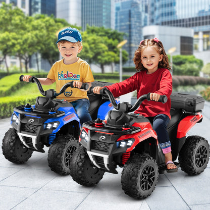 6 V Kids Ride On Atv | Red Speedy Fun with Music & Spray