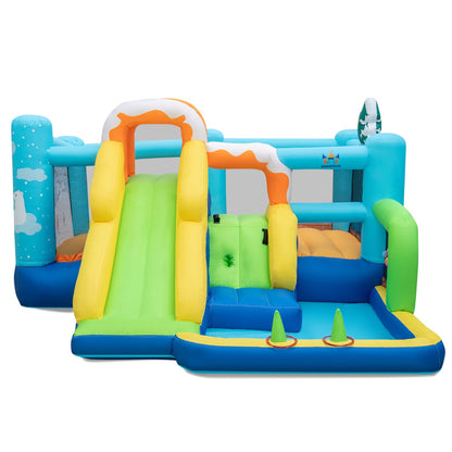 Multi-Coloured 7-in-1 Jumbo Inflatable Bounce Castle | Long Slide