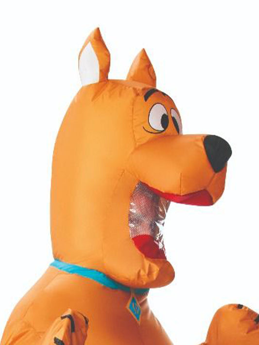 Inflatable adult Scooby-Doo costume, officially licensed for playful home dress-up activities.