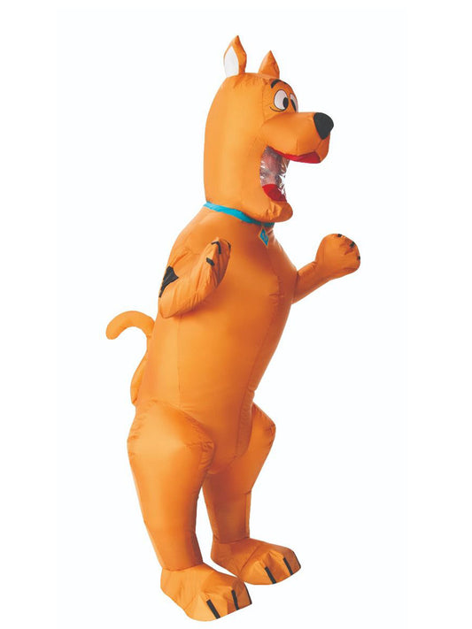 Inflatable adult Scooby-Doo costume for Halloween, officially licensed, perfect for themed dress-up parties.