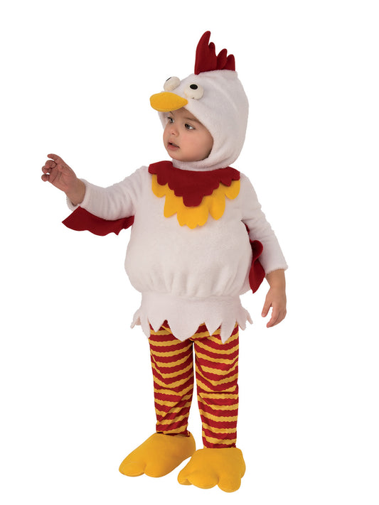 Adorable toddler chicken costume by Rubies for Halloween dress up fun at home.