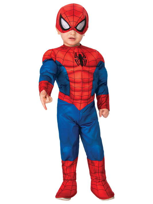 Spider-Man toddler muscle costume, perfect for play at home, inspired by Marvel superhero.