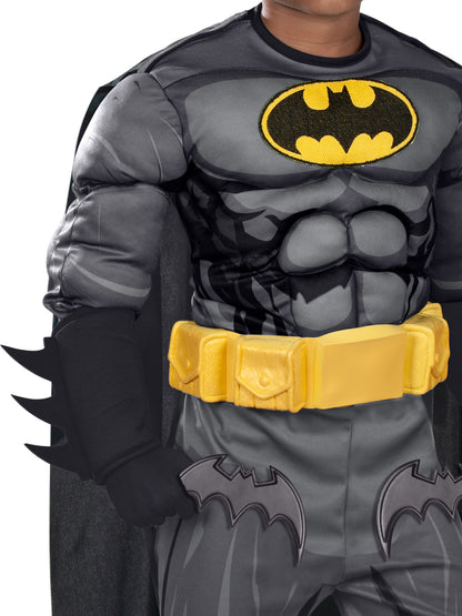 Batman Premium Costume Kids | Muscle Jumpsuit with Cape & Mask