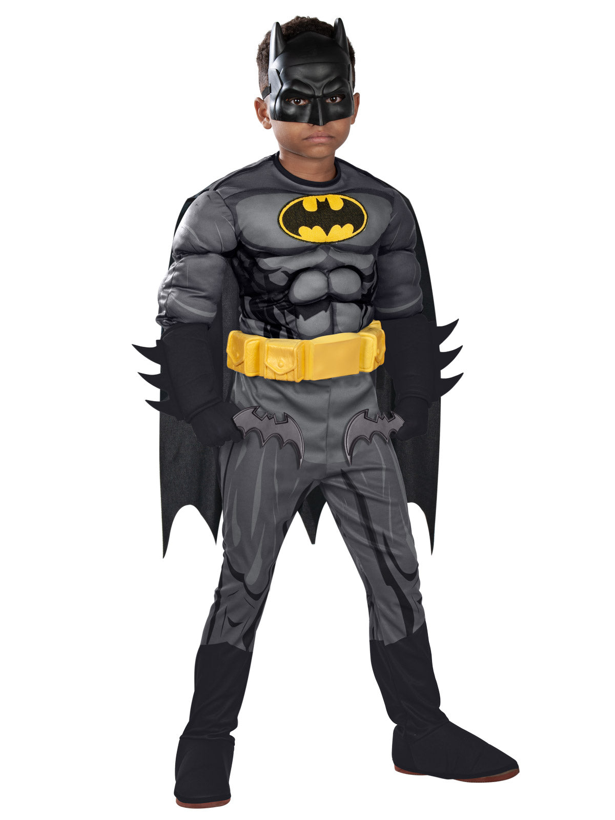 Batman Premium Costume Kids | Muscle Jumpsuit with Cape & Mask