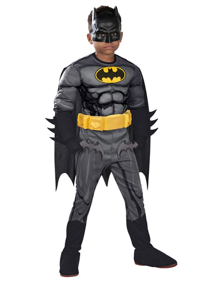 Batman Premium Costume Kids | Muscle Jumpsuit with Cape & Mask