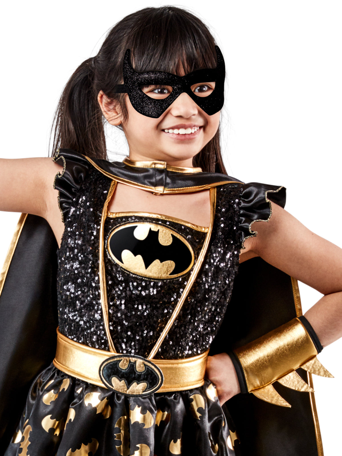 Kids Batgirl Premium Costume | Sequined Tutu Cape Mask Set