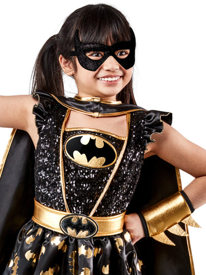 Kids Batgirl Premium Costume | Sequined Tutu Cape Mask Set
