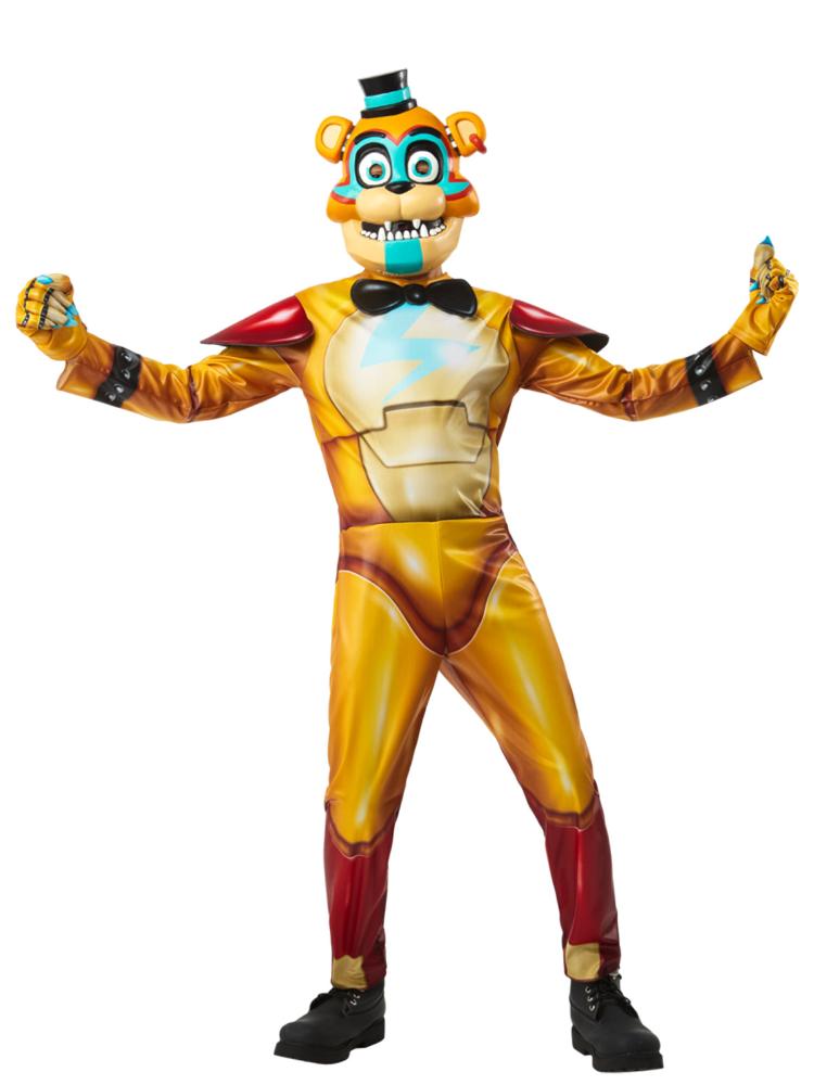 Glamrock Freddy FNAF Kids Costume Set, perfect for dress-up and imaginative play at home.