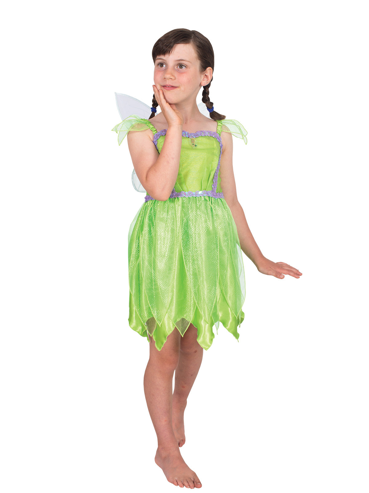 Tinker Bell Disney Princess Costume with Detachable Wings for Kids, perfect for imaginative play.