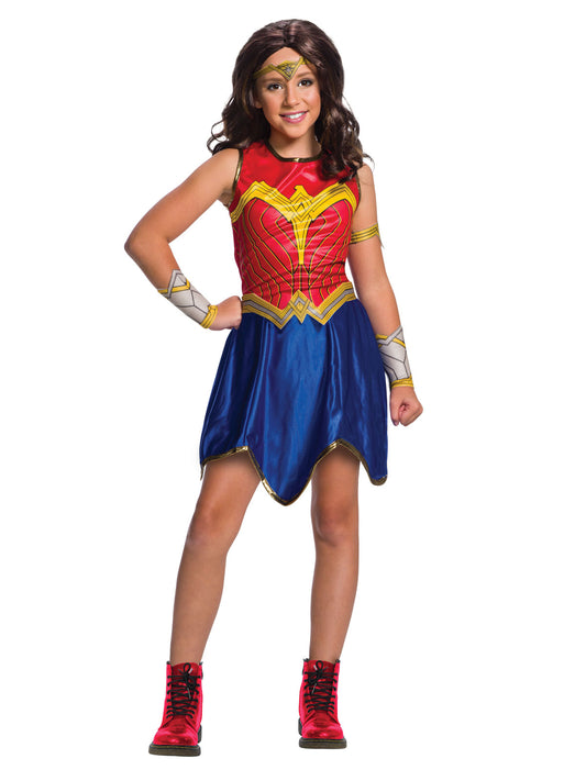 Wonder Woman 1984 girls costume set with accessories for imaginative play at home.