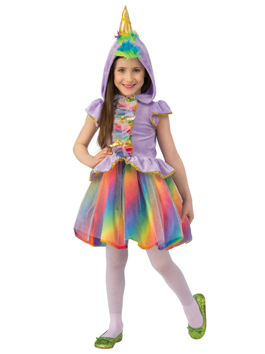 Colorful Rainbow Unicorn Kids Dress-Up Costume - Perfect for imaginative play at home.